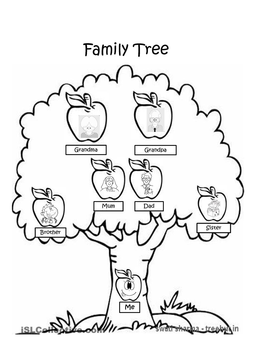 Kids Printable Family Tree Coloring Home