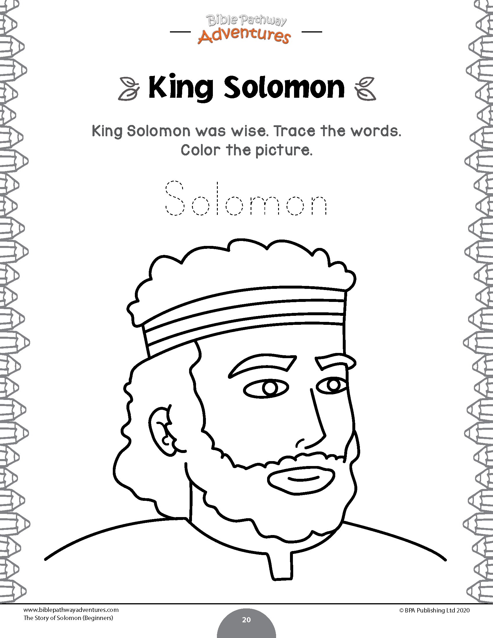 King Solomon Asks For Wisdom Coloring Page Sketch Coloring Page