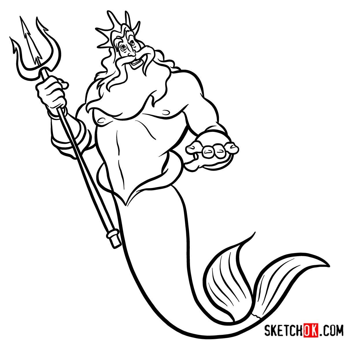 King Triton Coloring Page COLORING PAGES WORLD