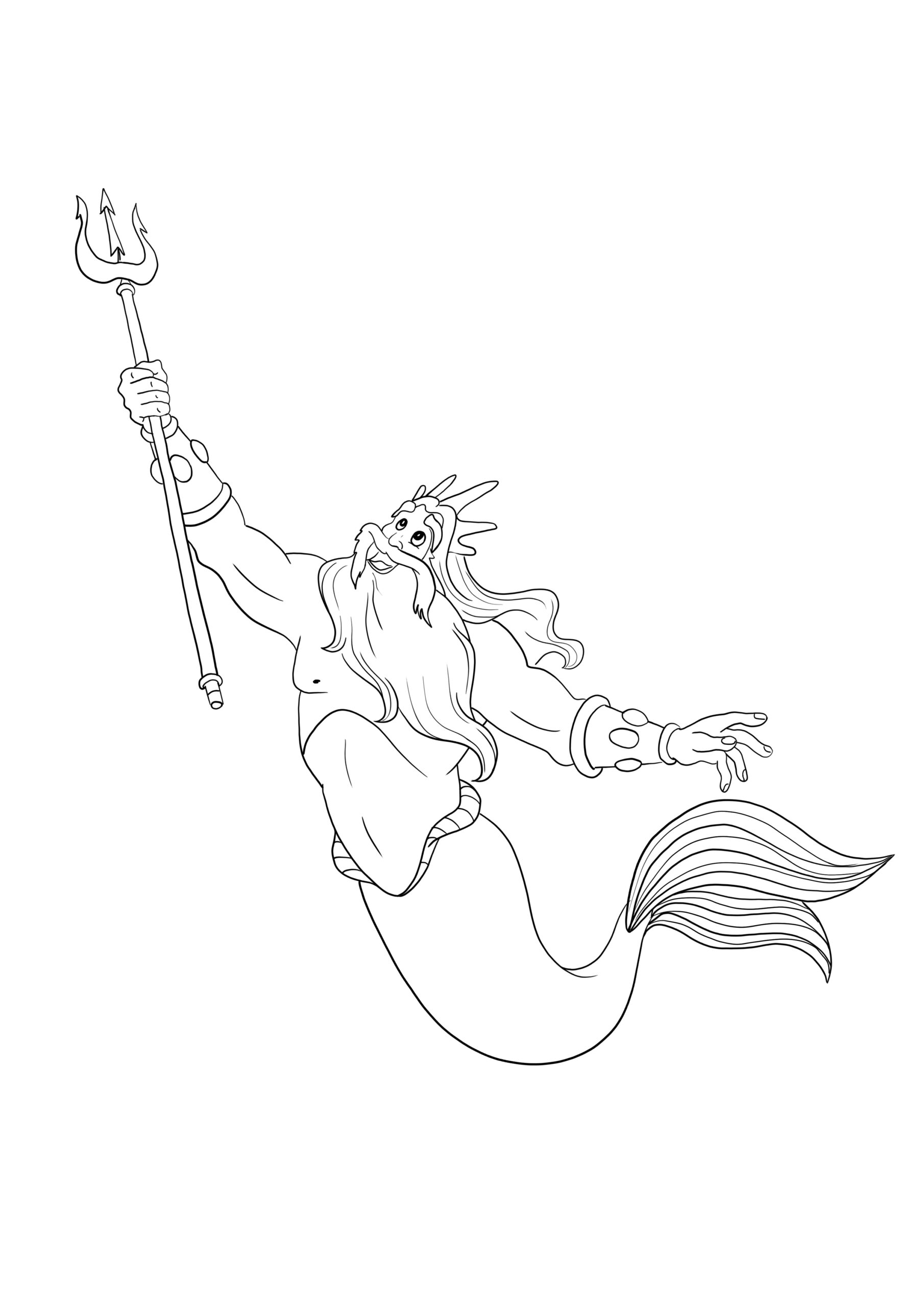 King Triton Da Scaricare E Colorare Gratuitamente