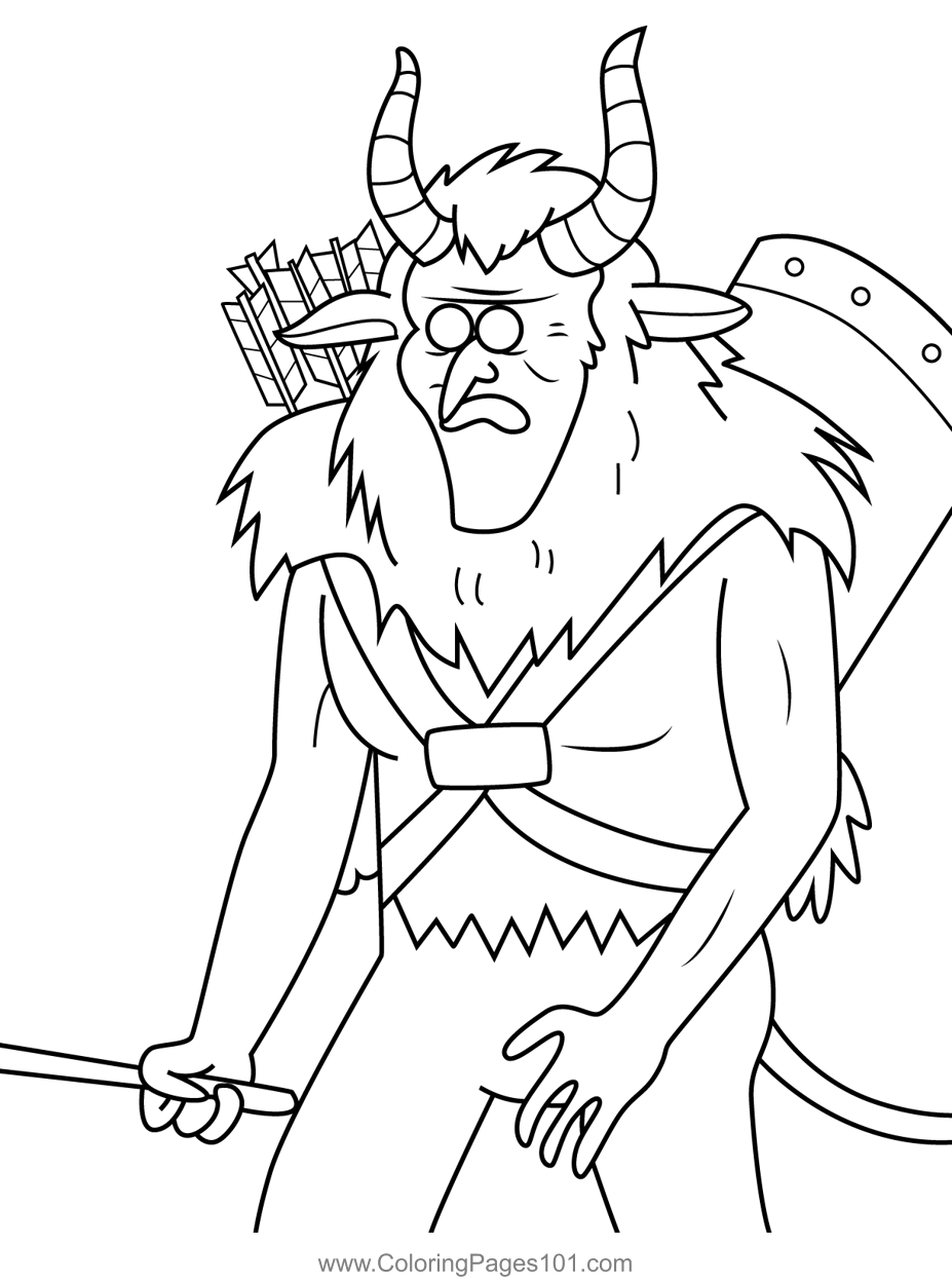 Krampus Regular Show Coloring Page For Kids Free Regular Show Printable Coloring Pages Online
