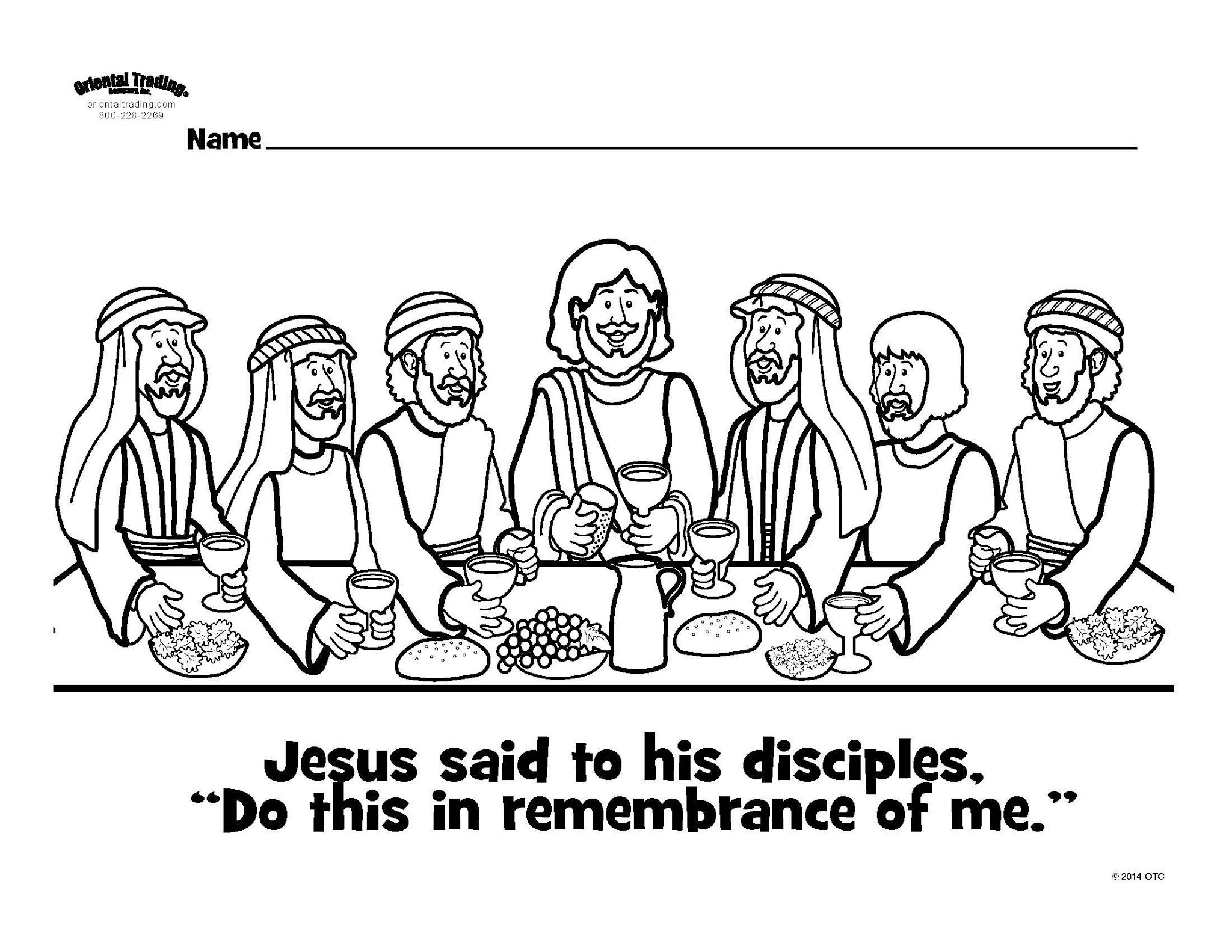 Last Supper Coloring Page Coloring Pages