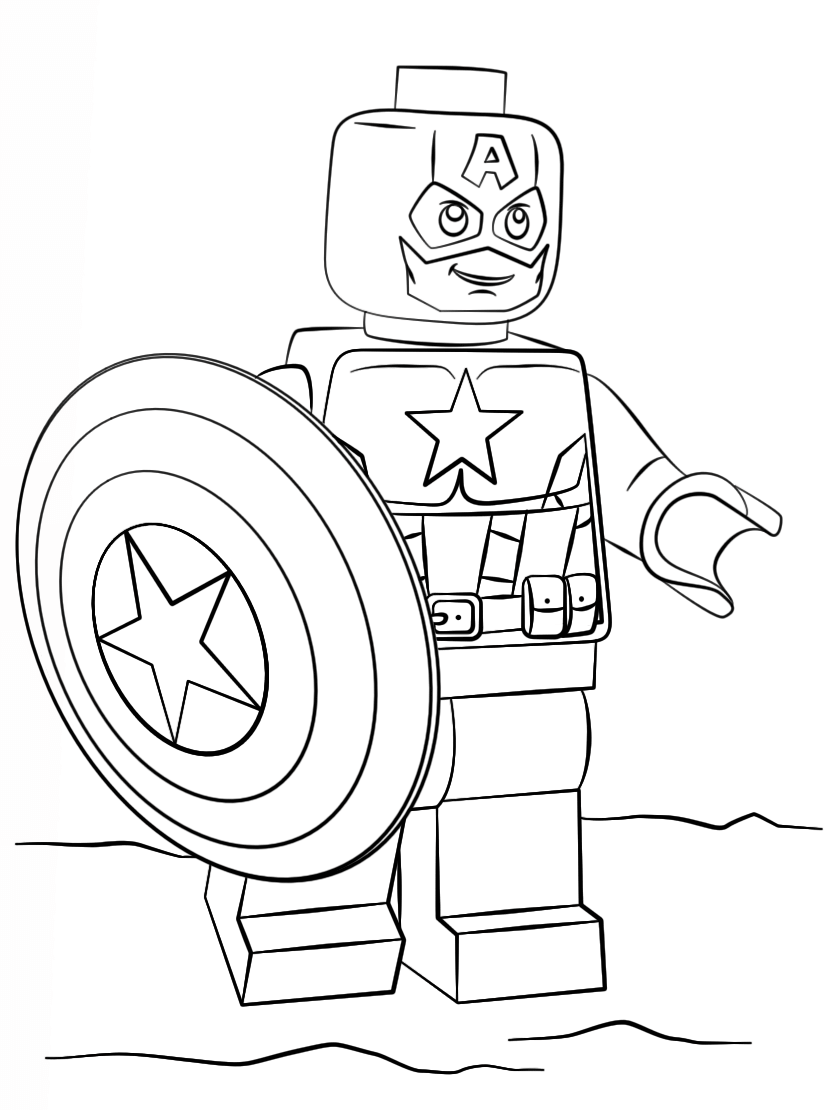 Lego Avengers Captain America Coloring Page Free Printable Coloring Pages For Kids