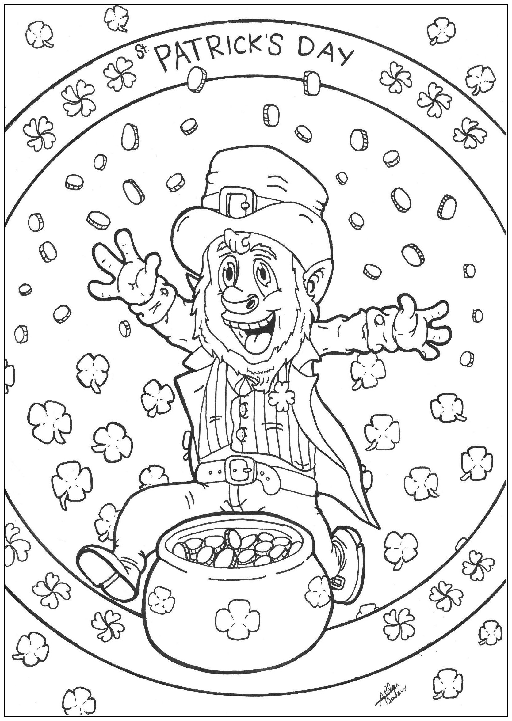 Leprechaun Patrick Day St Patrick S Day Coloring Pages For Adults