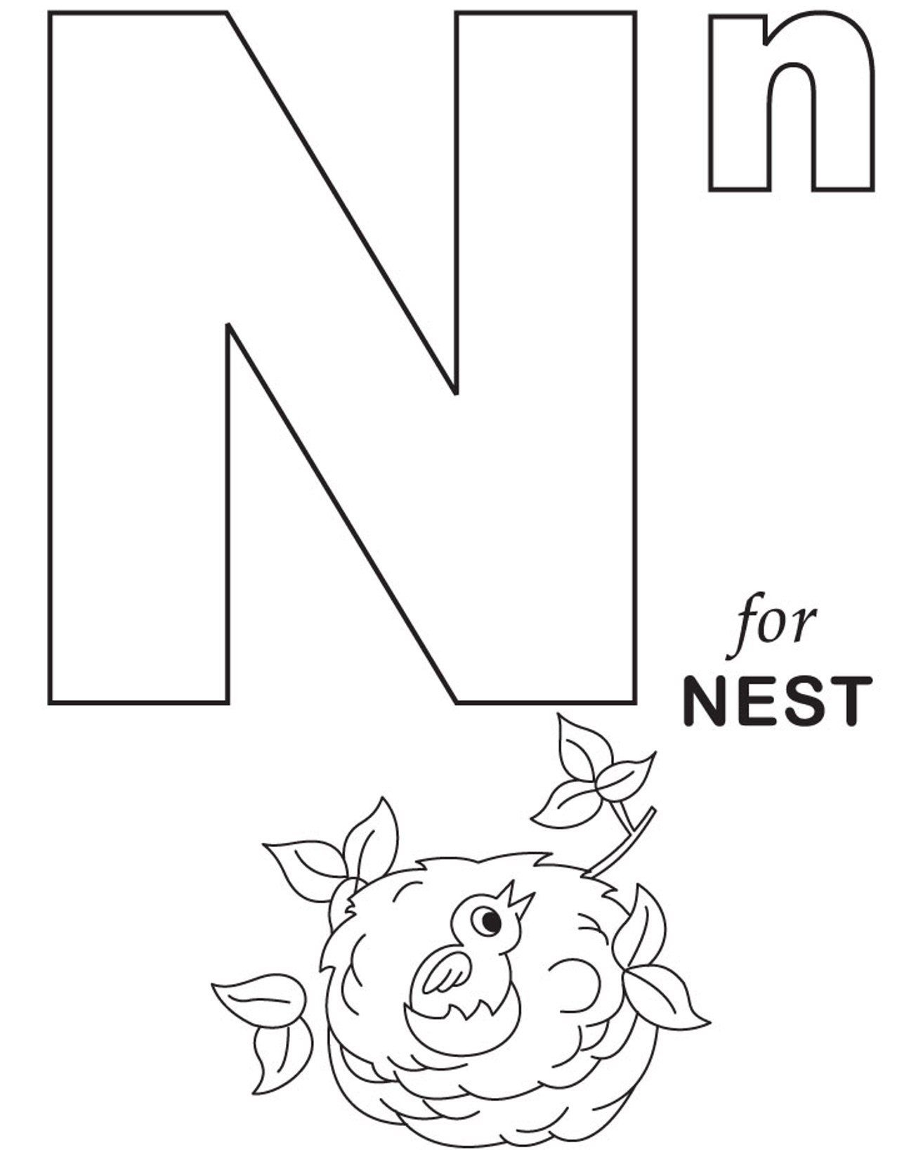 Letter N Coloring Pages Printable