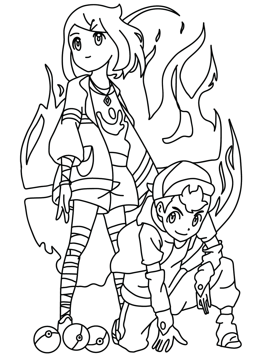 Liko And Roy Pokemon Coloring Page Free Printable Coloring Pages
