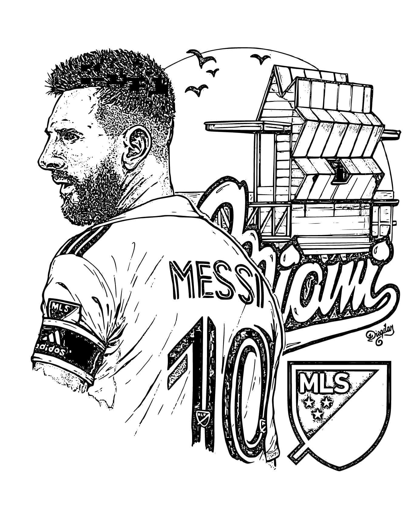 Messi Printable Coloring Pages