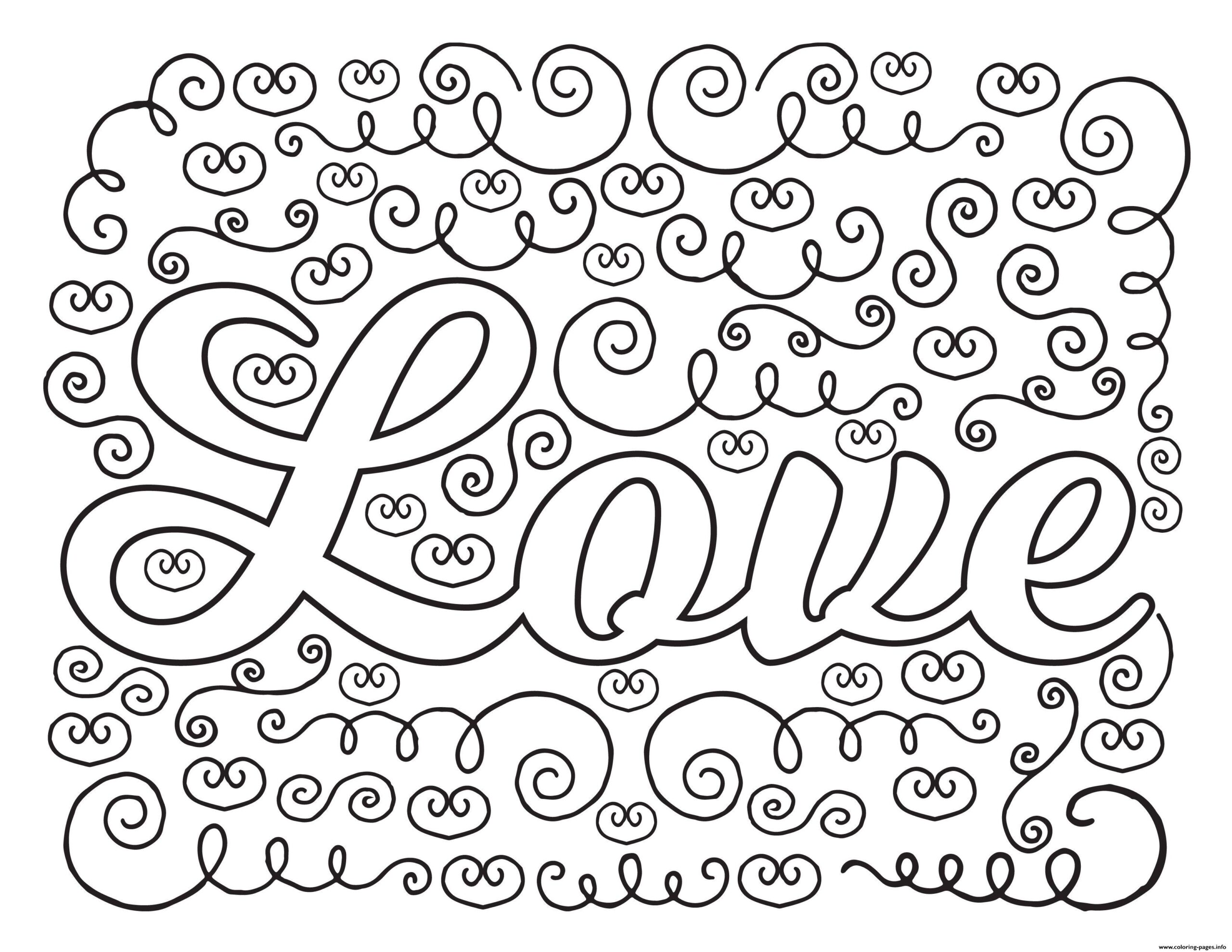 Love Adult Valentines Coloring Pages Printable