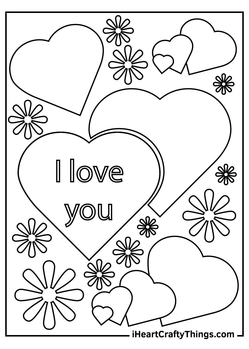 Love And Hearts Coloring Pages
