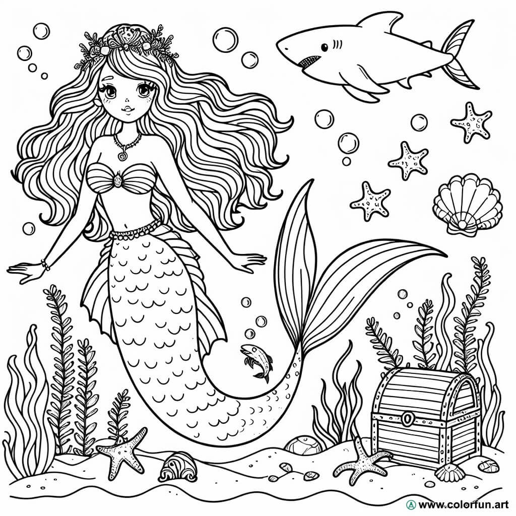 Mako Mermaid Coloring Page Download Or Print For Free