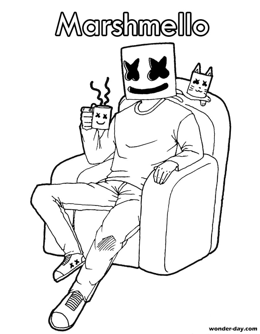 Marshmello Fortnite Coloring Pages Print For Free WONDER DAY Coloring Pages For Children
