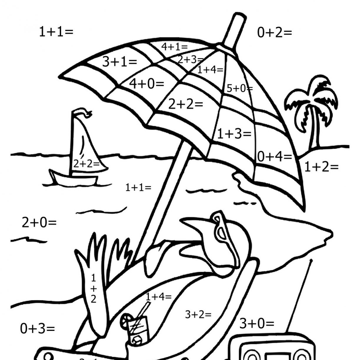 Math Facts Coloring Page Coloring Pages