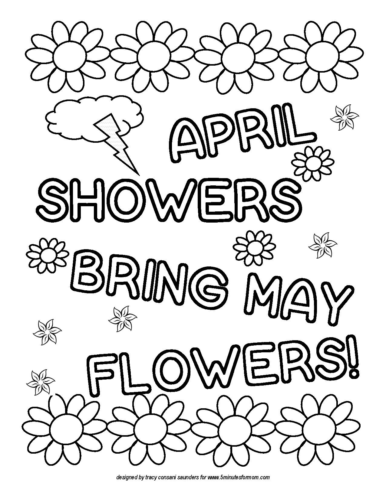 Printable May Flowers Coloring Pages