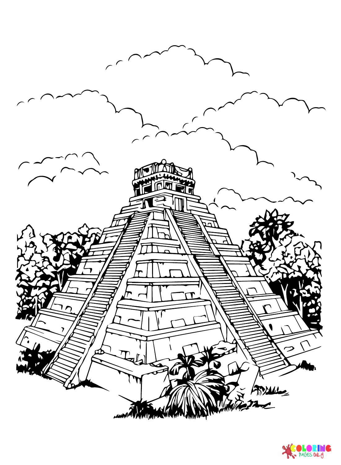 Mayan Civilization Coloring Page Free Printable Coloring Pages