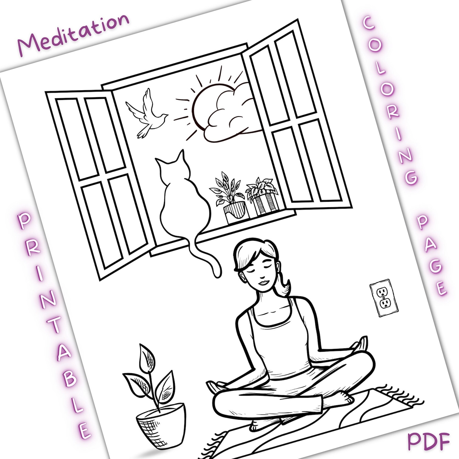 Printable Meditation Coloring Pages