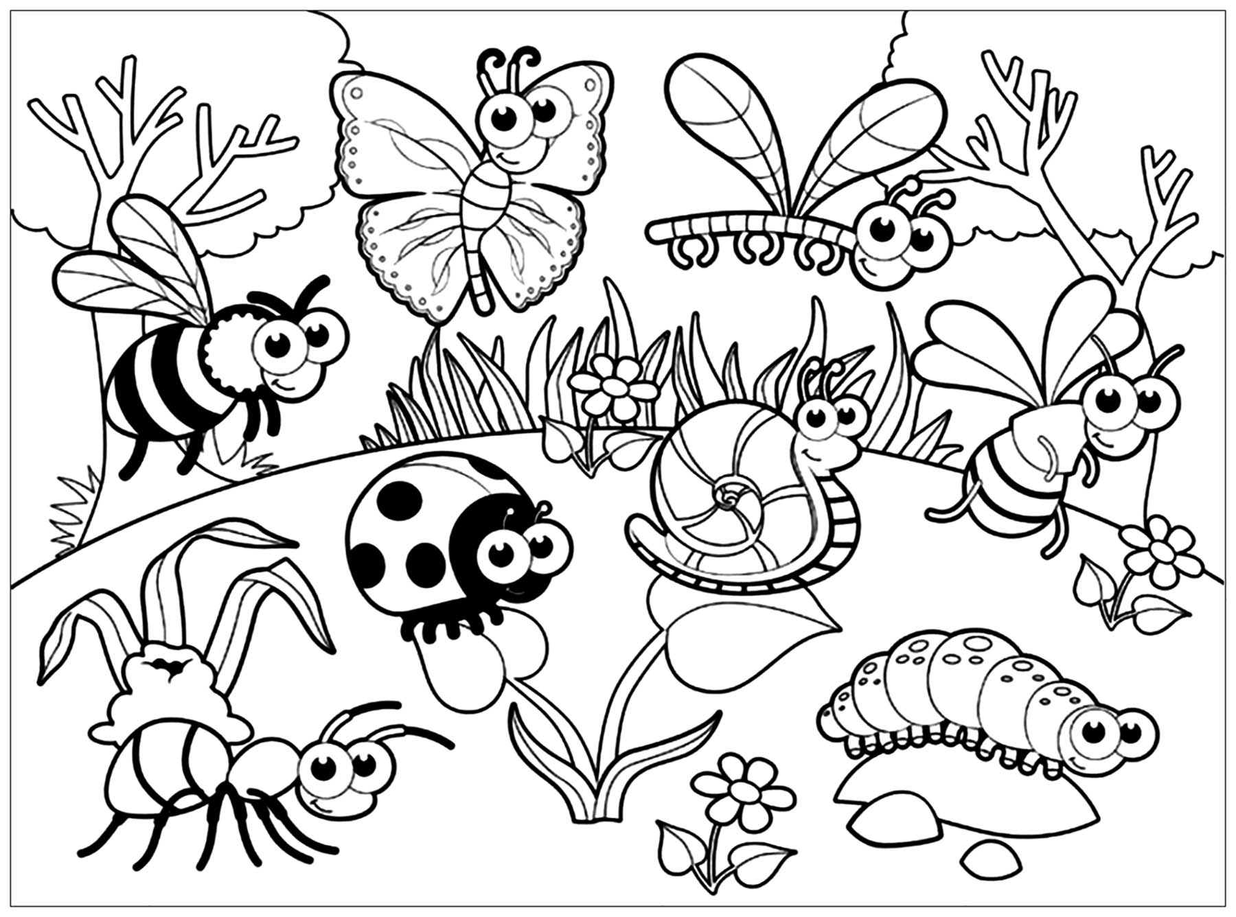 Printable Realistic Insect Coloring Pages