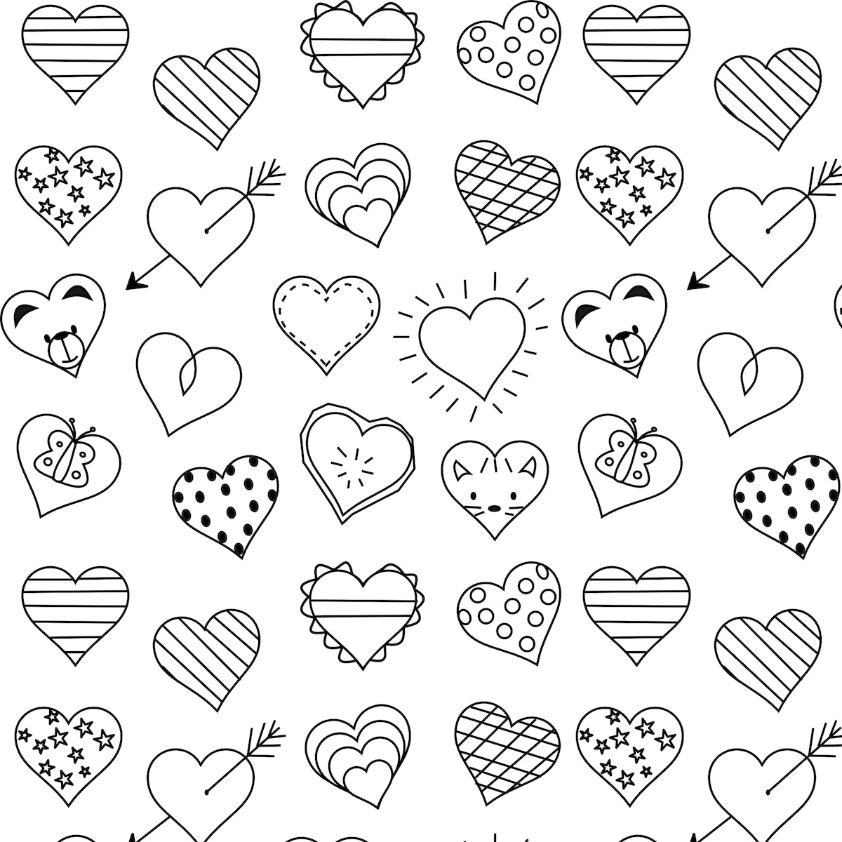 Printable Heart Coloring Pages