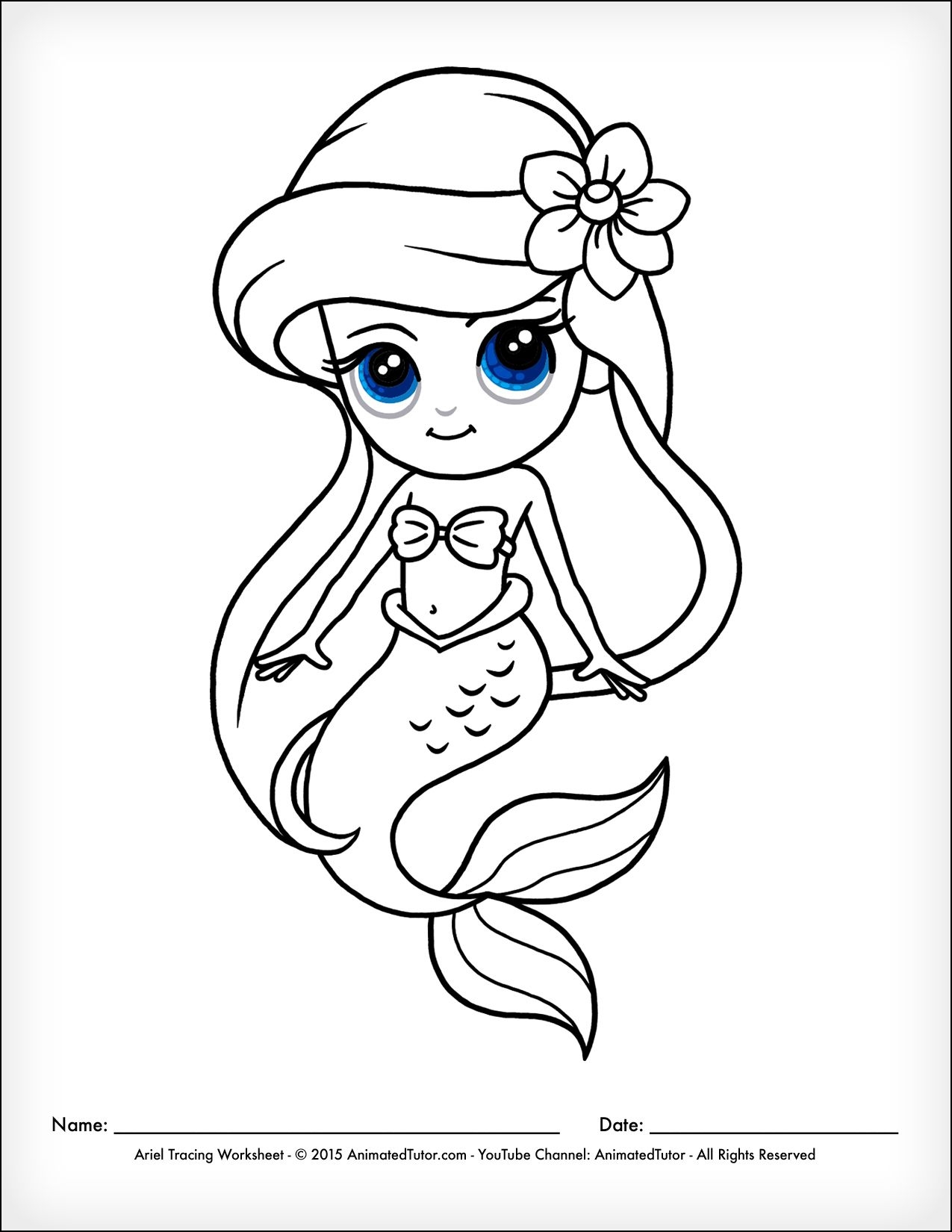 Mermaid Coloring Pages Simple Ferrisquinlanjamal
