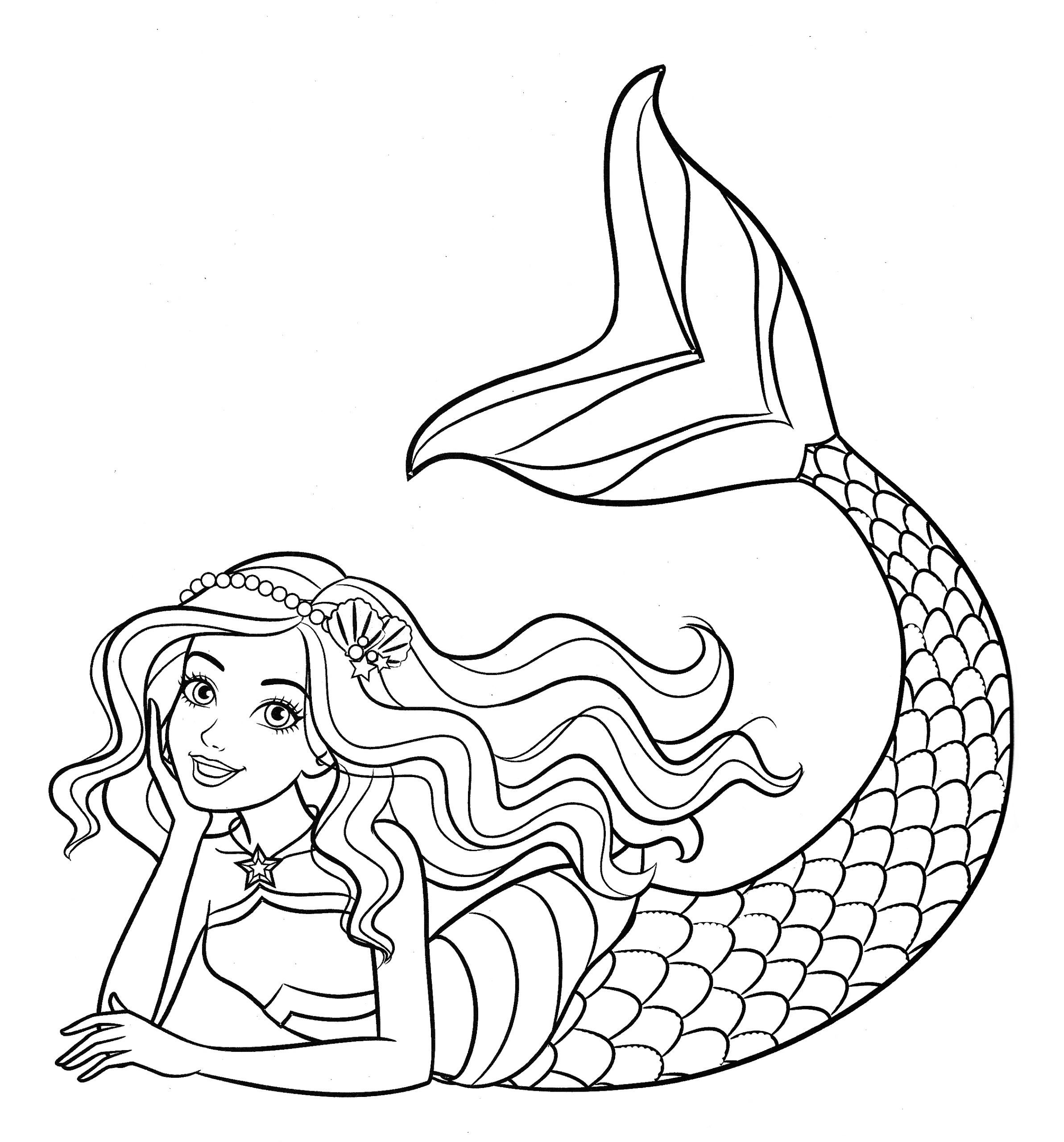 Mermaid Free Printable Coloring Pages