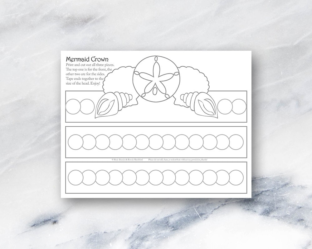 Mermaid Crown Printable Coloring Pages