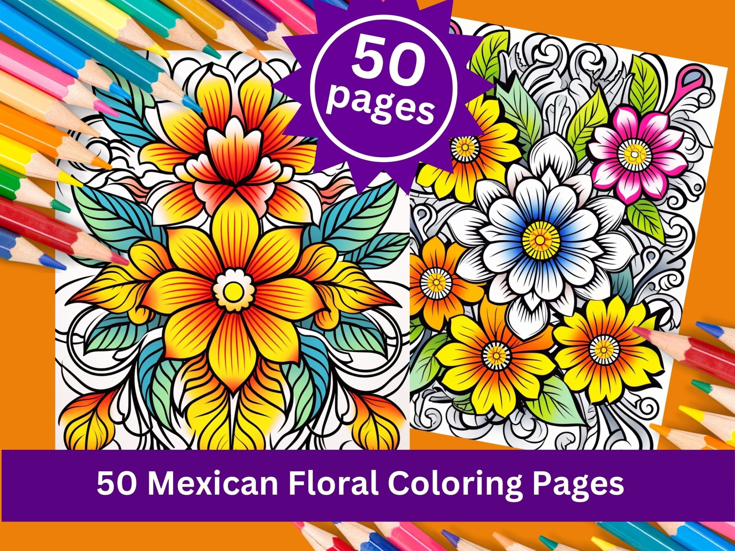 Mexican Flowers Coloring Pages