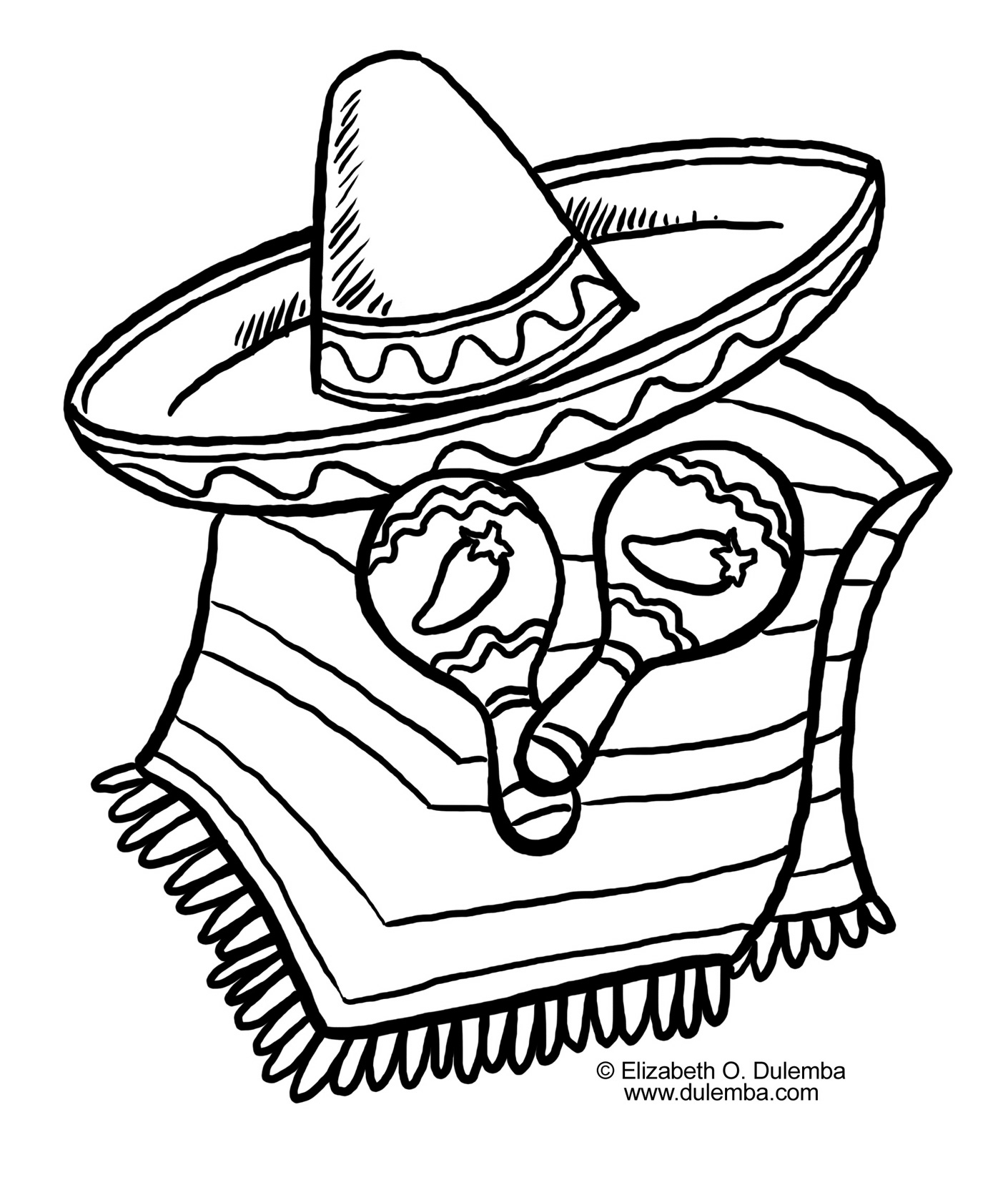 Mexican Sombrero Coloring Page At GetColorings Free Printable Colorings Pages To Print And