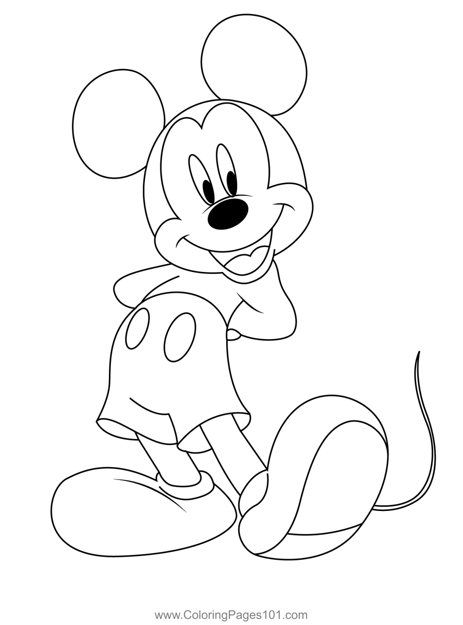 Mickey Mouse Cutout Coloring Page For Kids Free Mickey Mouse Printable Coloring Pages Online