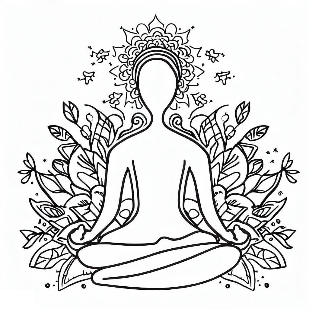 Mindfulness Yoga Meditation Coloring Page Download Print Or Color Online For Free