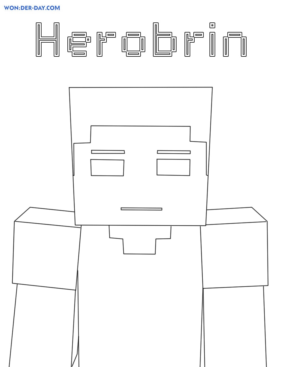Minecraft Coloring Pages Herobrine