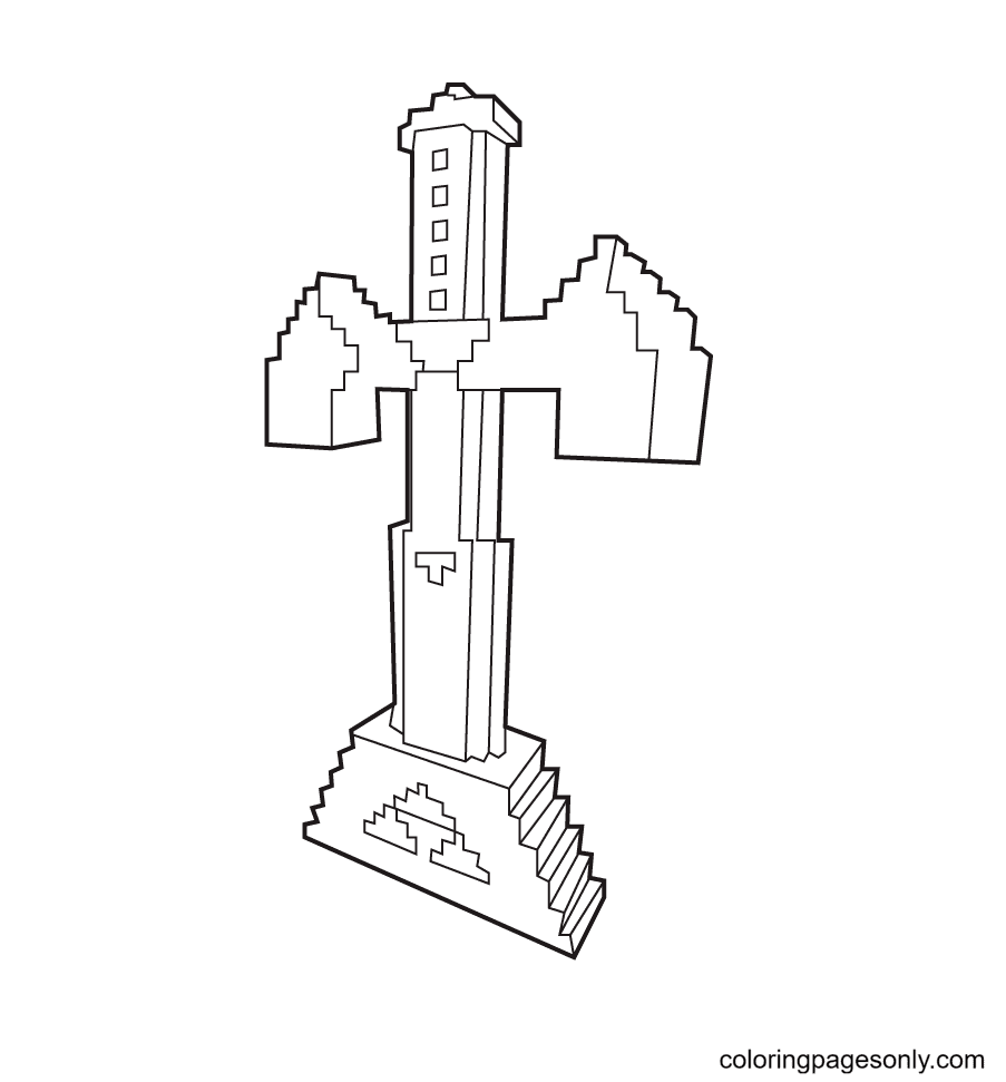 Minecraft Sword Coloring Pages Printable
