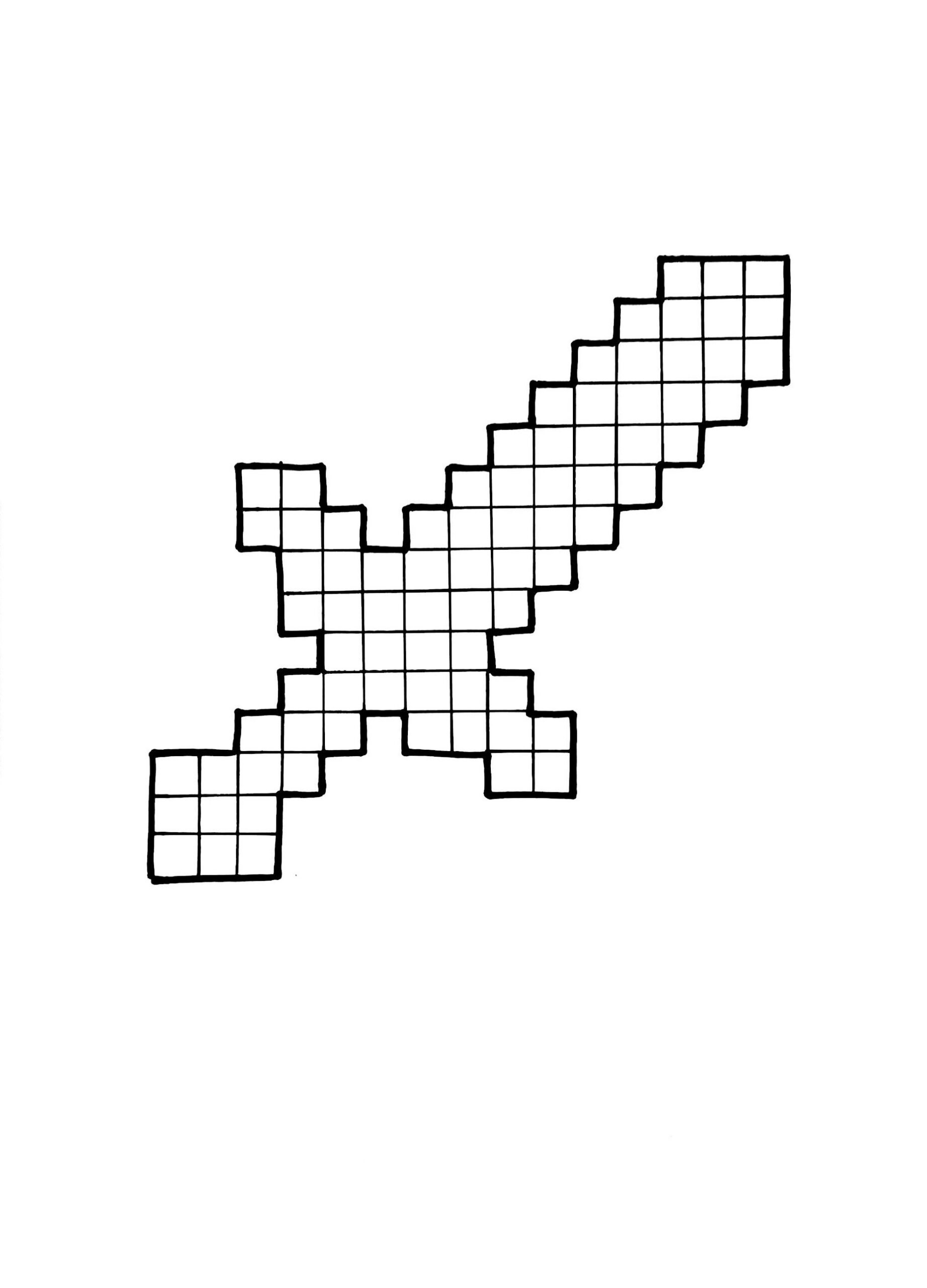 Minecraft Sword Coloring Pages 5 Educative Printable