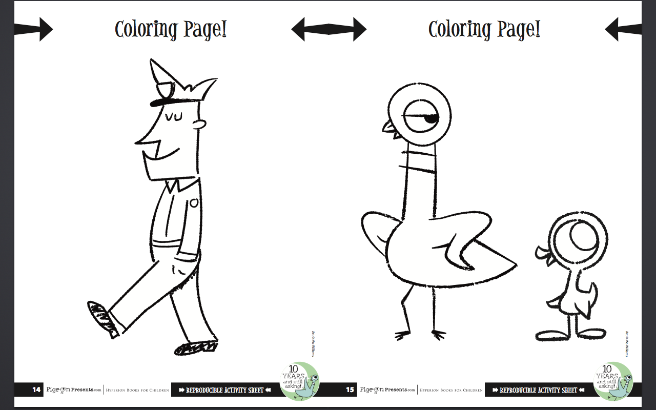 Mo Willems Pigeon Coloring Page Sketch Coloring Page