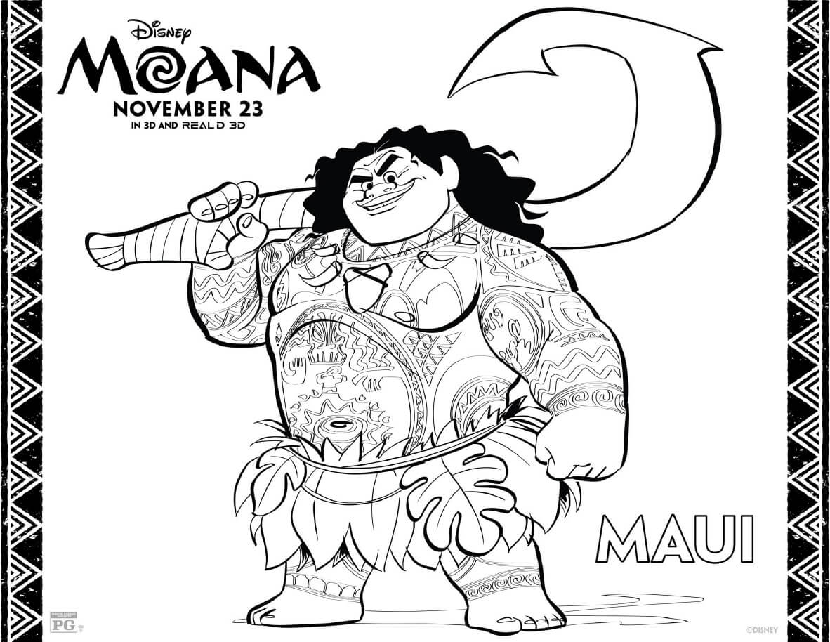 Moana Printable Coloring Page