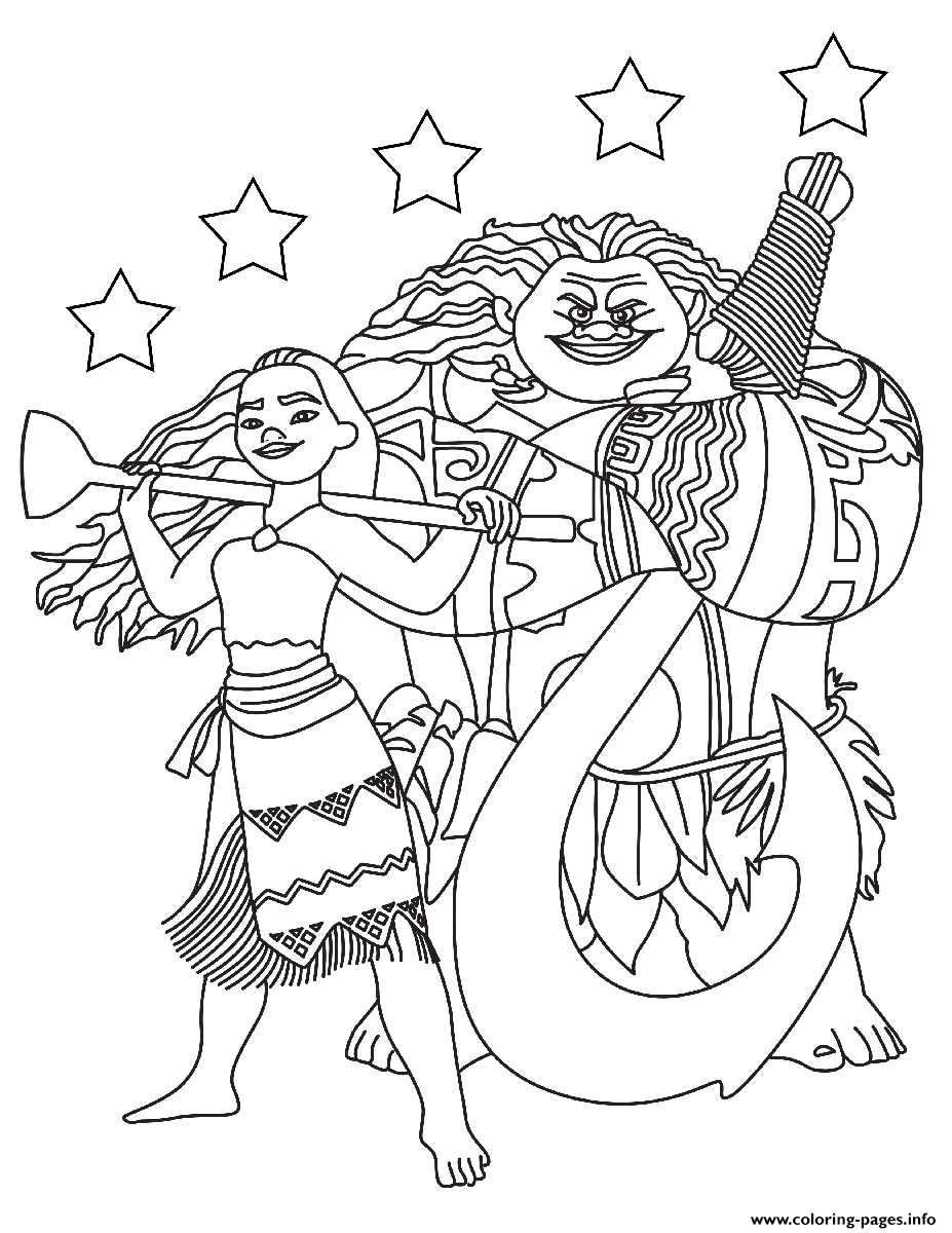 Printable Coloring Pages Moana