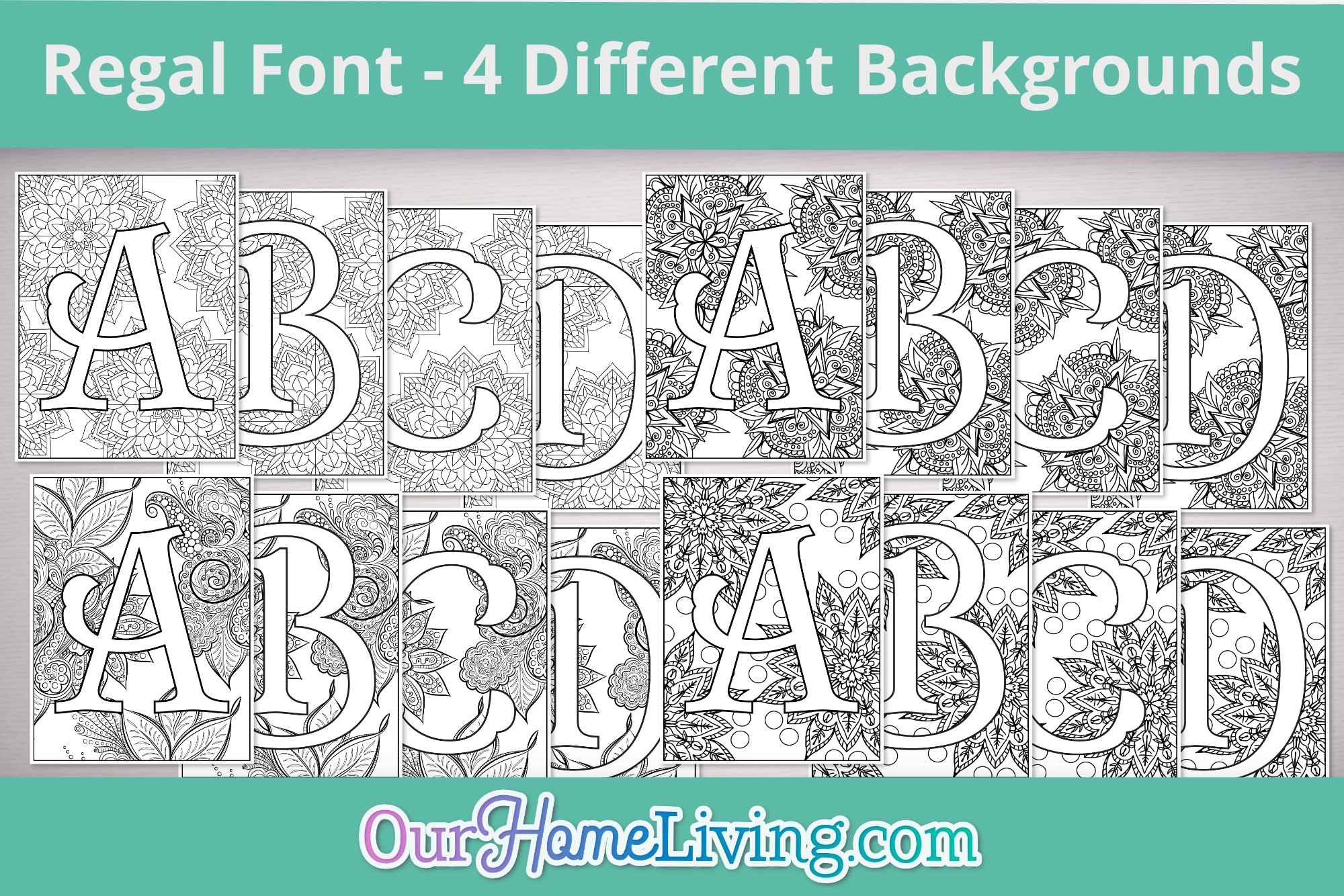 Monogram Coloring Pages Bundle 300 Pages Our Home Living
