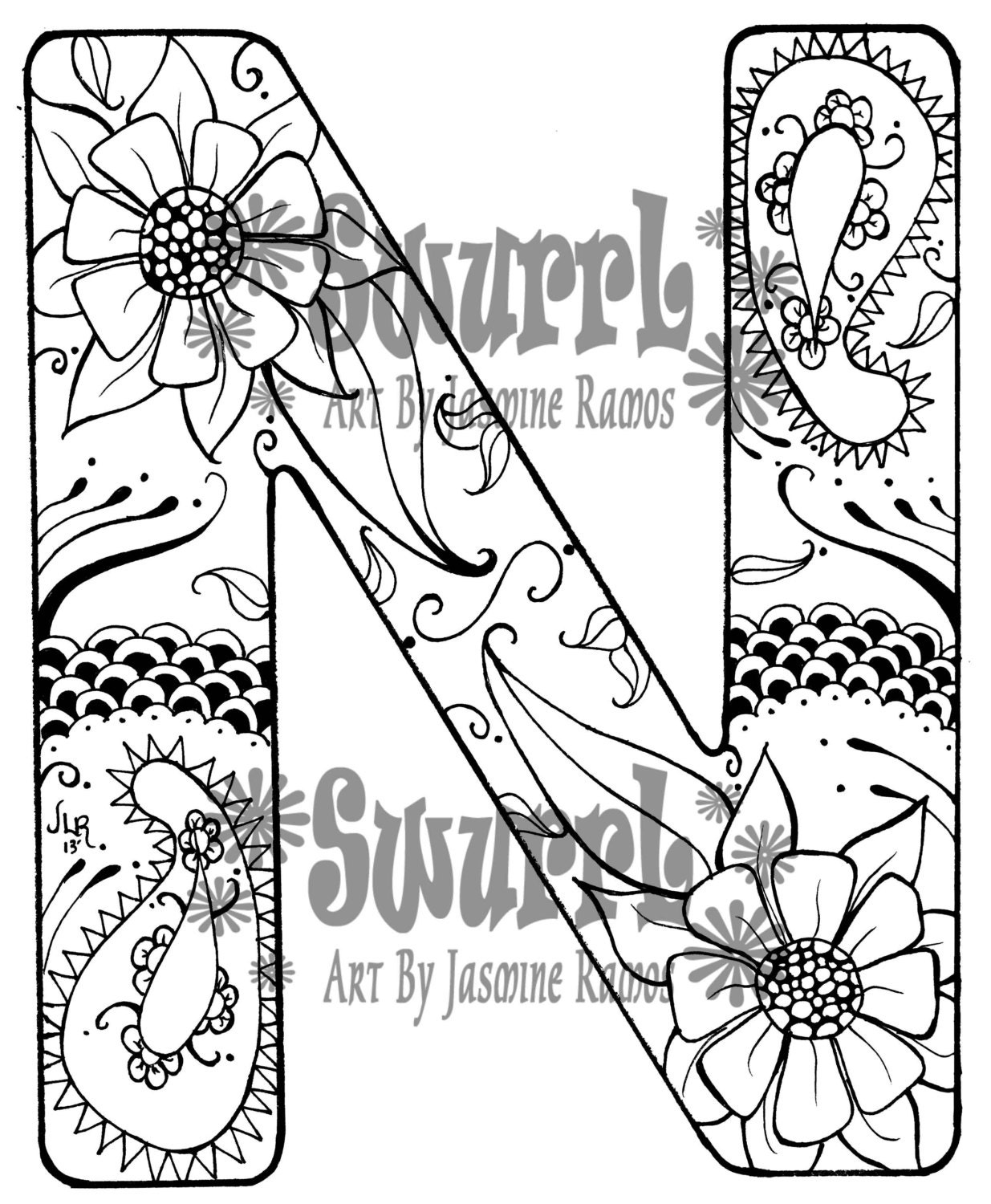 Printable Monogram Coloring Pages