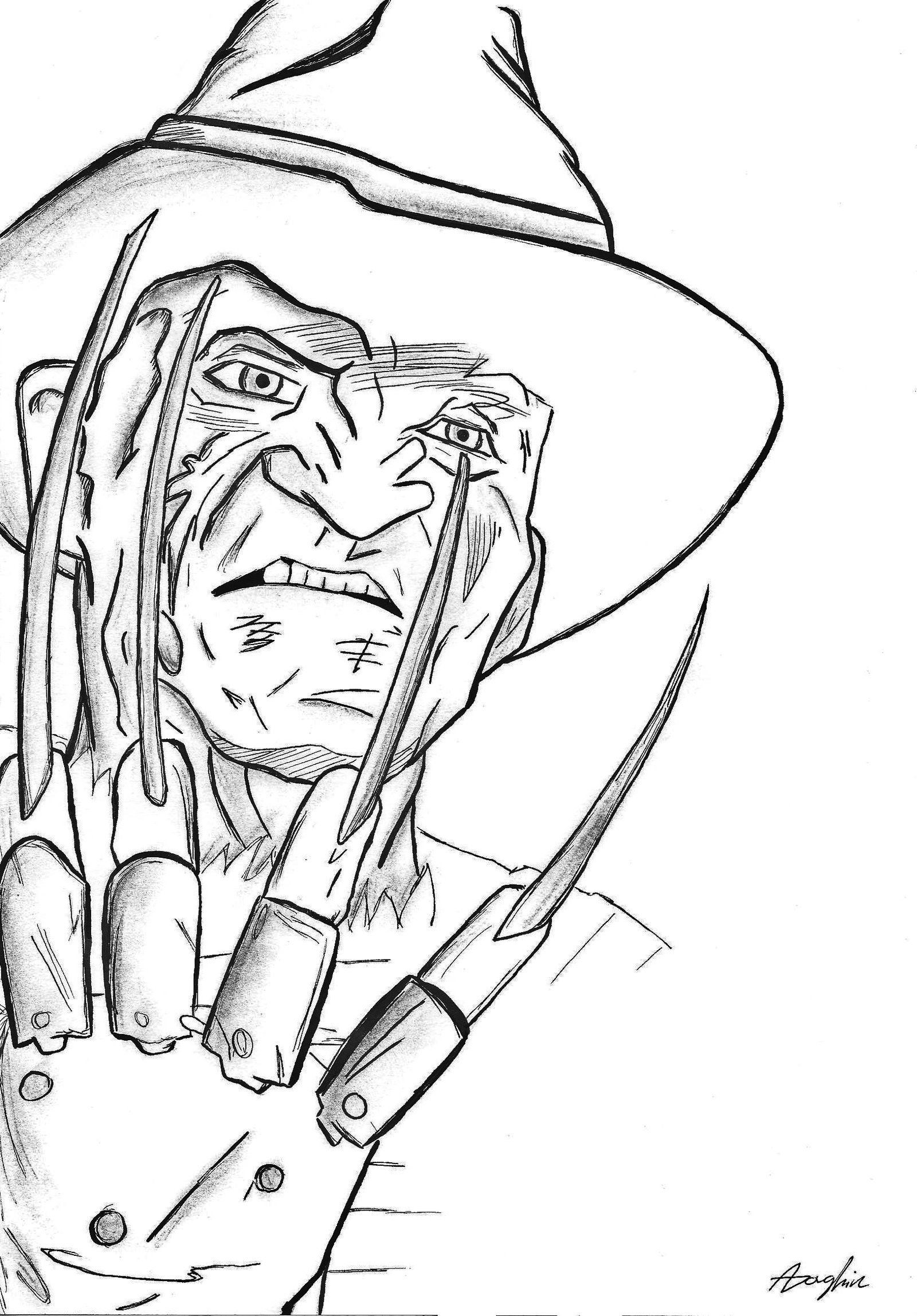 Monster Coloring Pages Freddy Krueger Coloring Pages