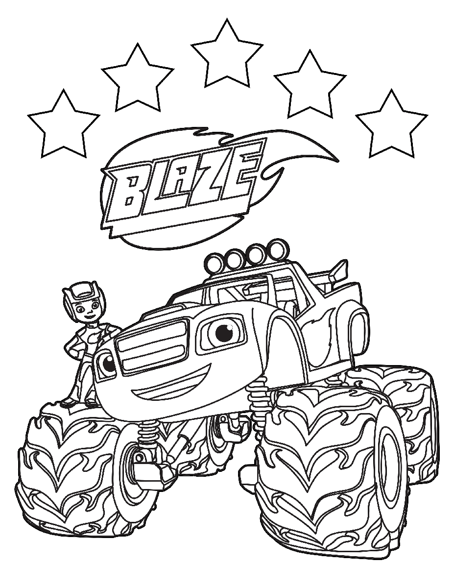 Monster Machine Coloring Pages Blaze Sketch Coloring Page