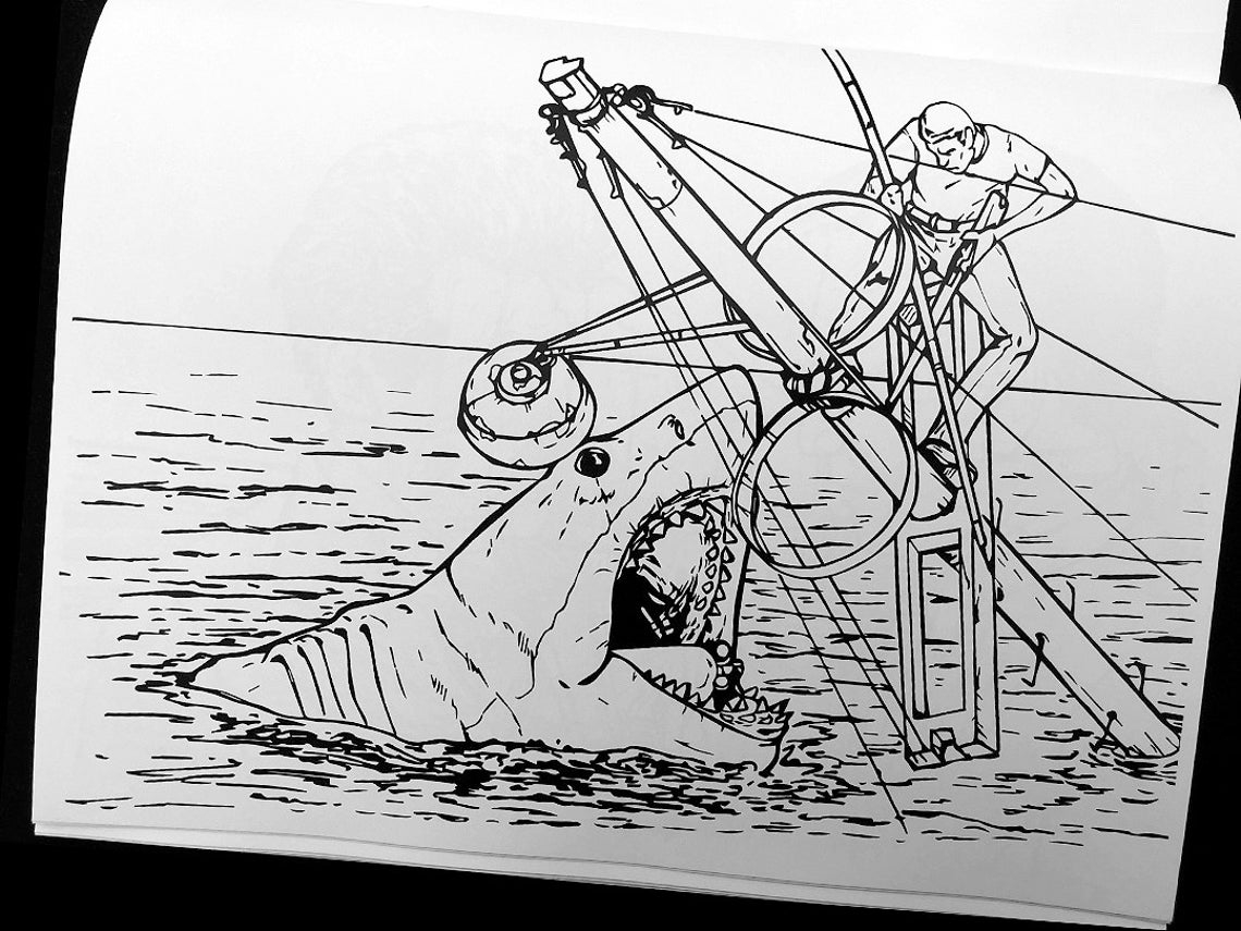 MORE JAWS Shark Coloring Book Etsy
