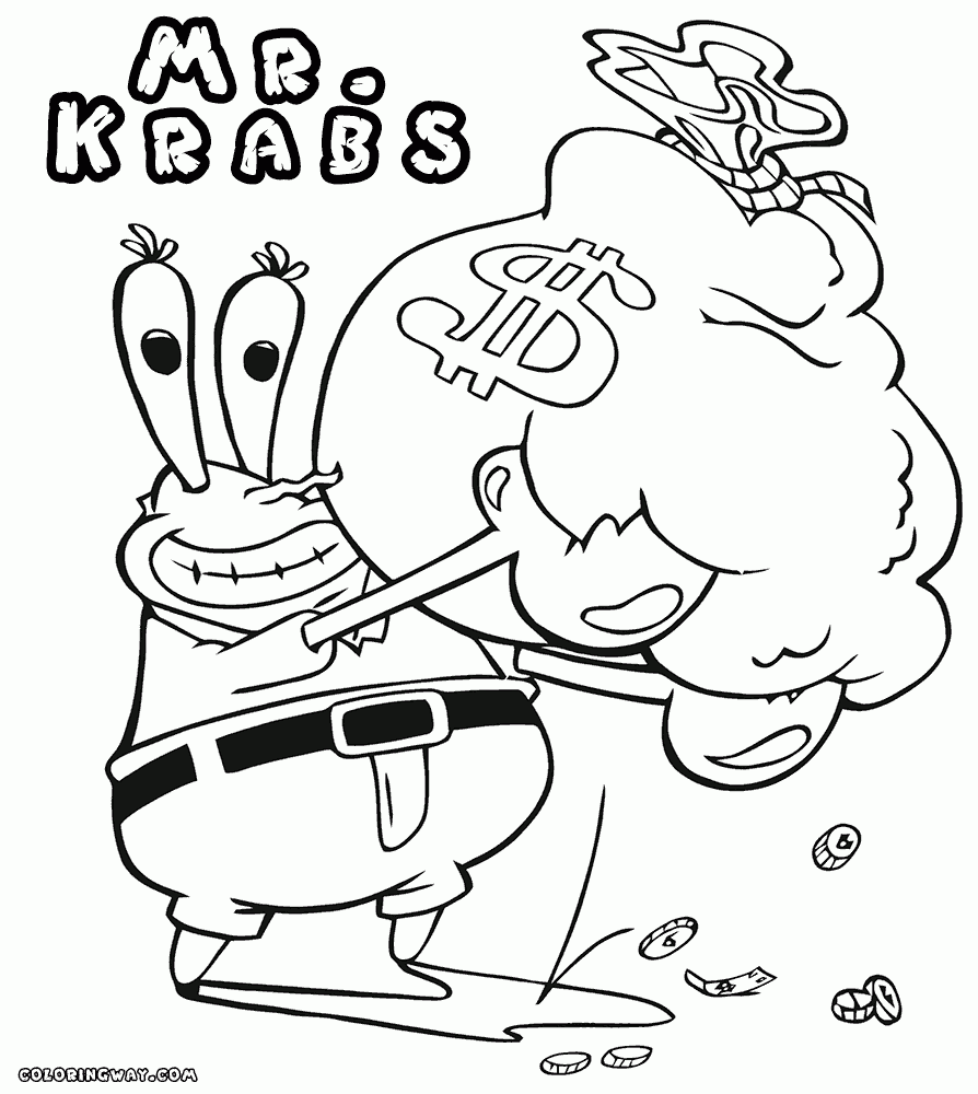 Mr Krabs Coloring Page Coloring Page To Download And Print Coloring Home