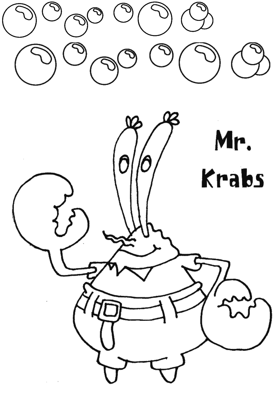 Mr Krabs Coloring Page Free Printable Coloring Pages For Kids