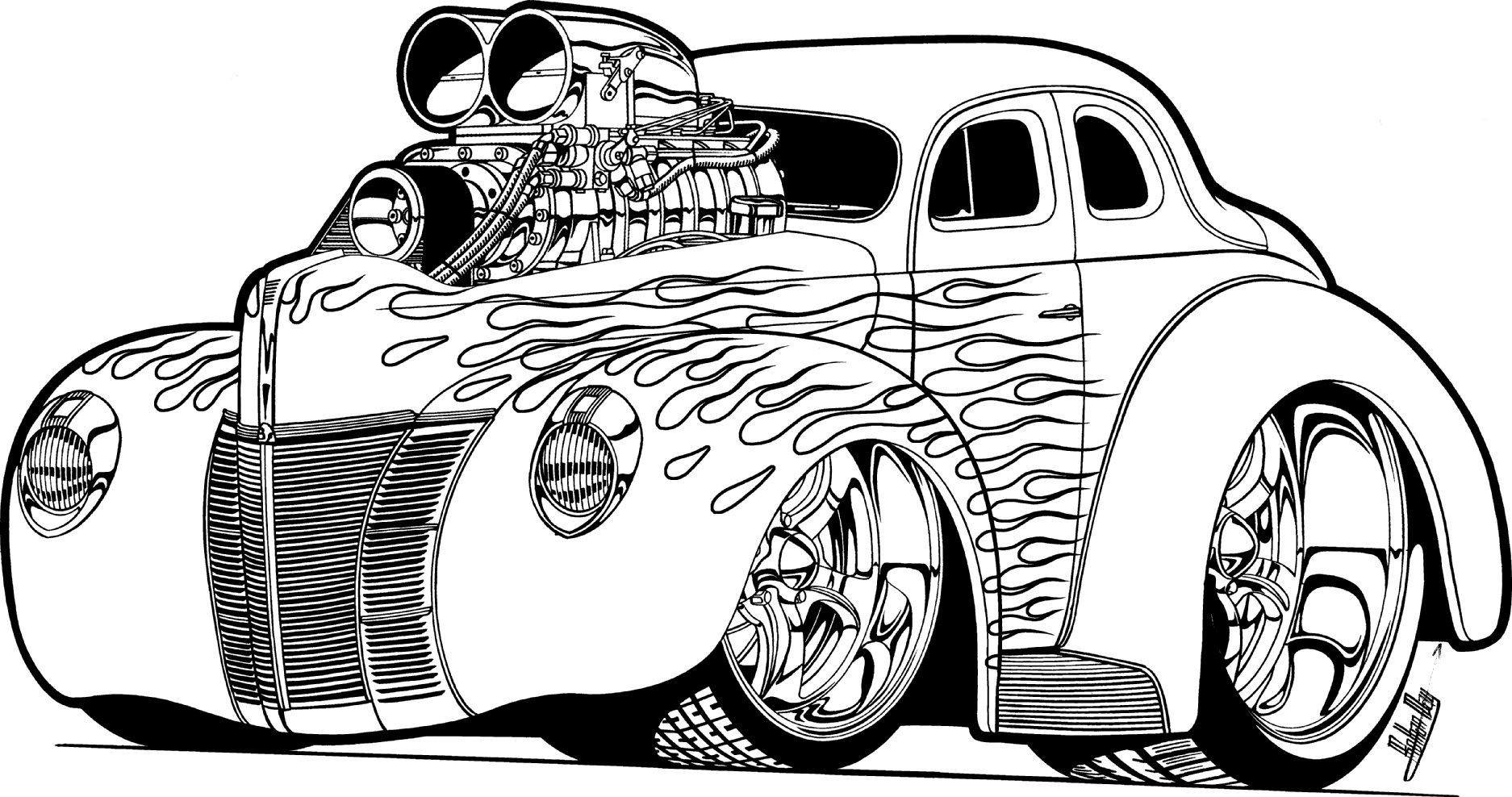 Muscle Car Coloring Pages To Download And Print For Free
