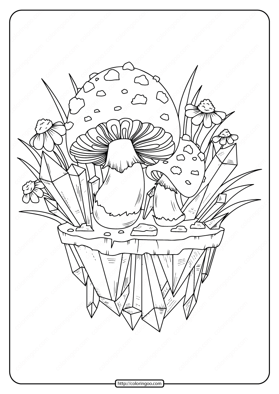 Mushroom Printable Coloring Pages