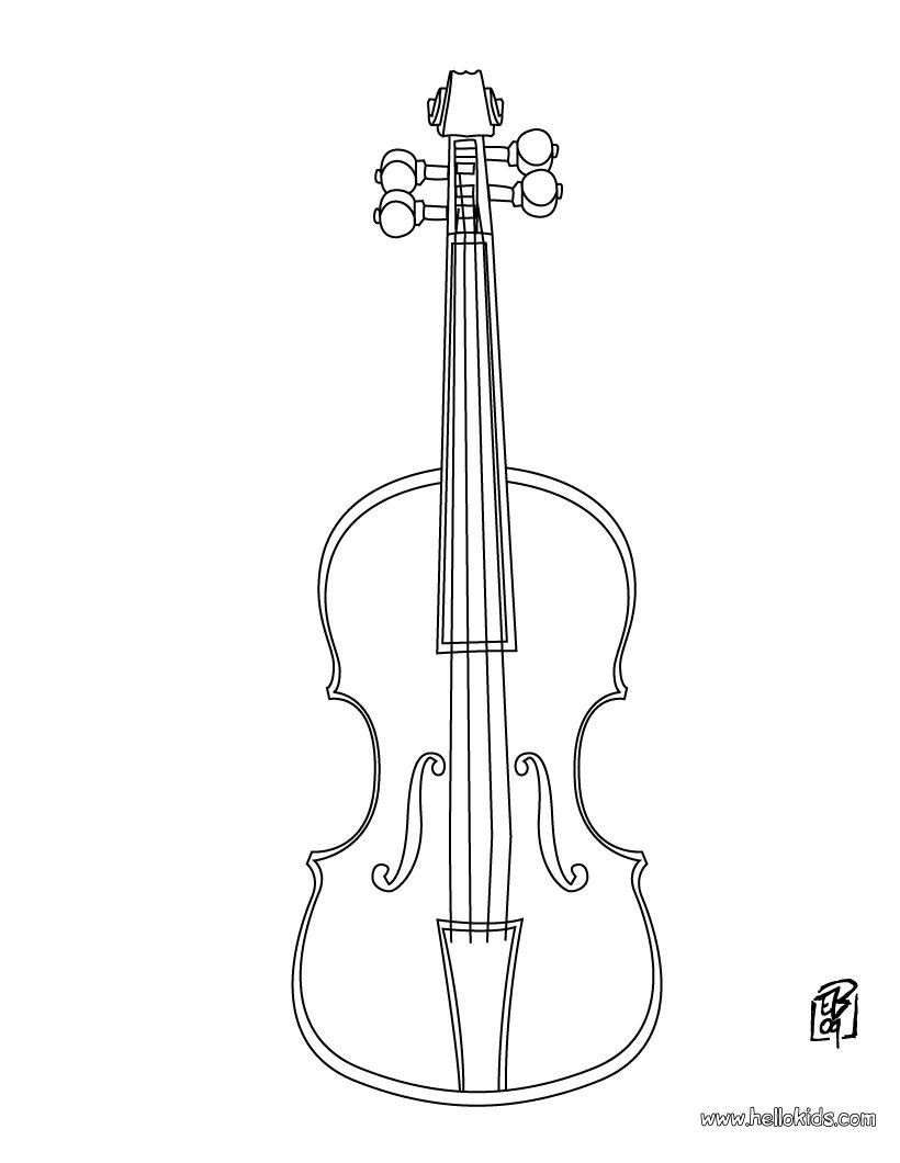 MUSICAL INSTRUMENT Coloring Pages Violin Music Coloring Violin Coloring Pages