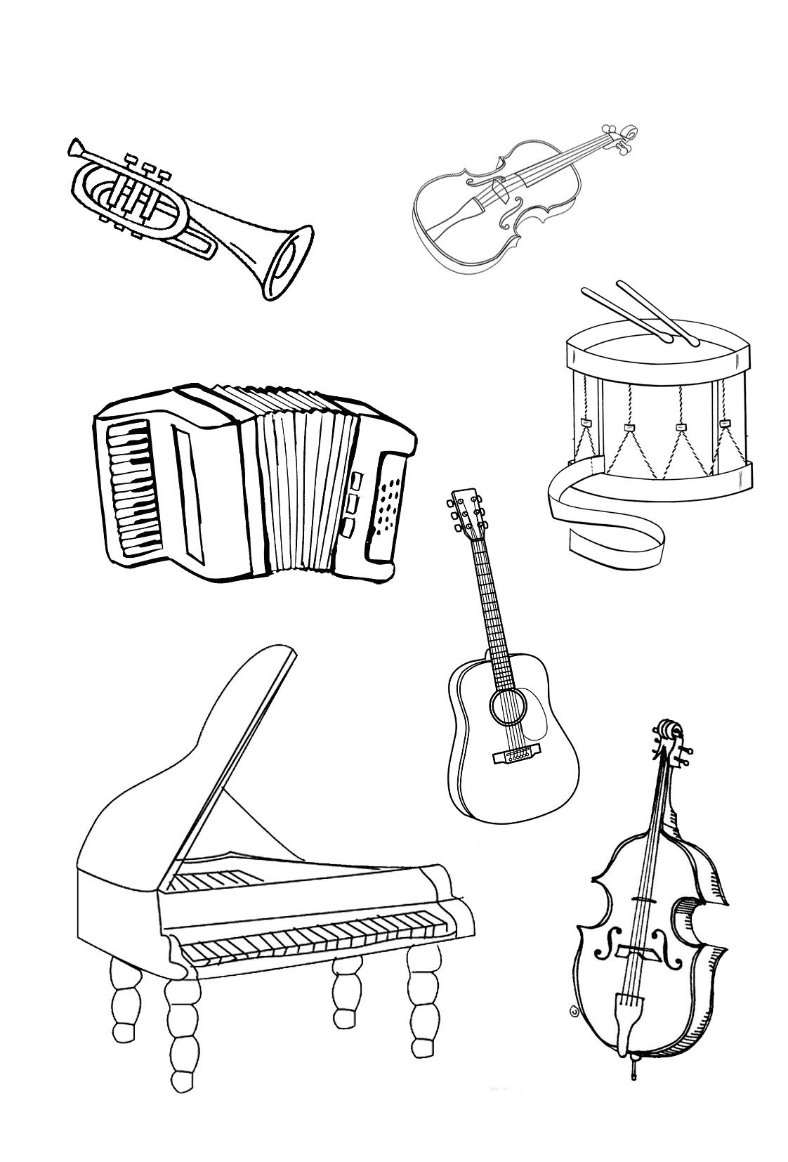 Printable Instrument Coloring Pages