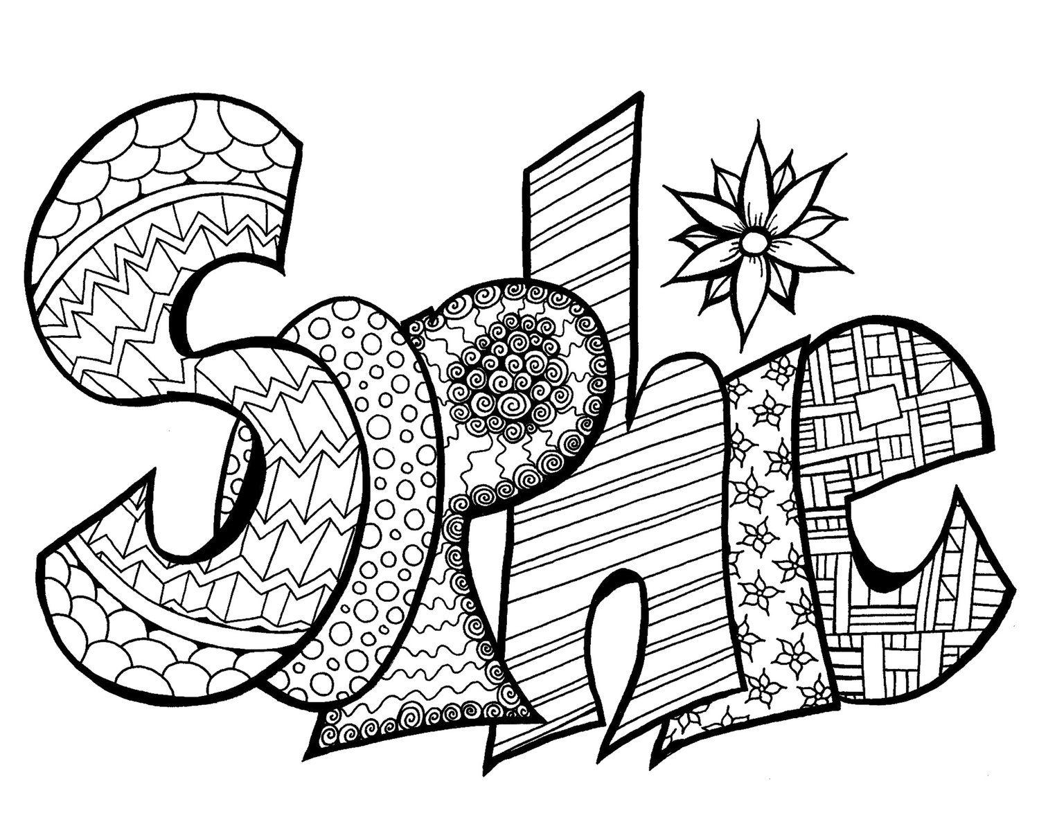 Coloring Page Name Art Printable