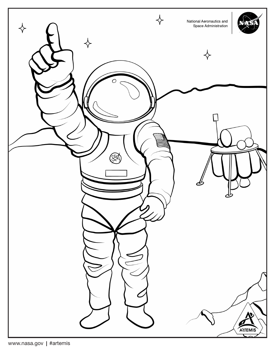 NASA Astronaut Coloring Page Download Printable PDF Templateroller