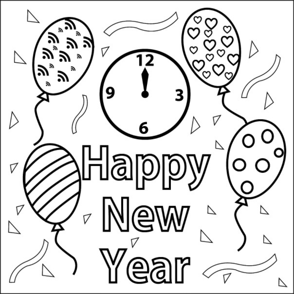 New Year Coloring Page New Year Coloring Pages Coloring Pages For Kids Printable Coloring Pages