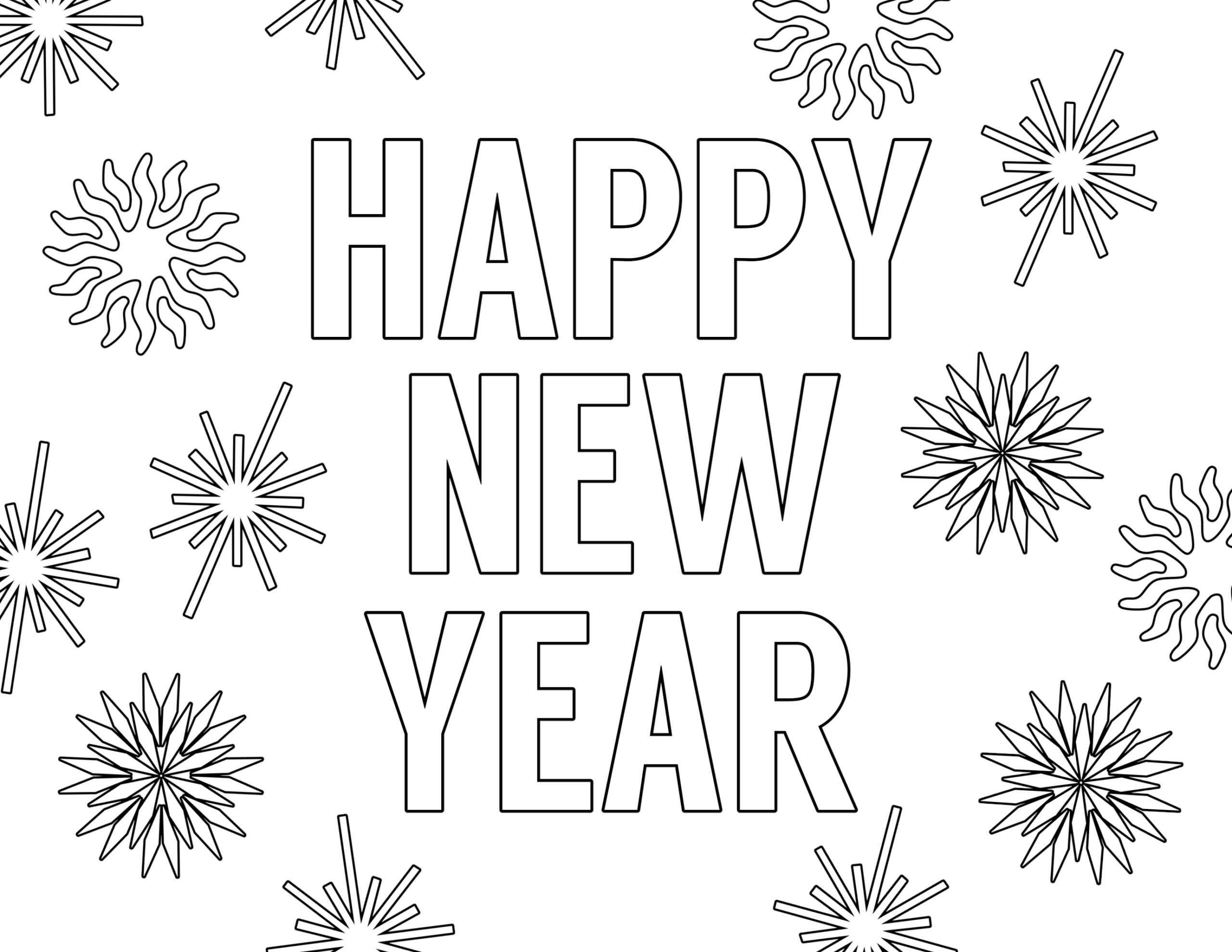New Years Printable Coloring Pages