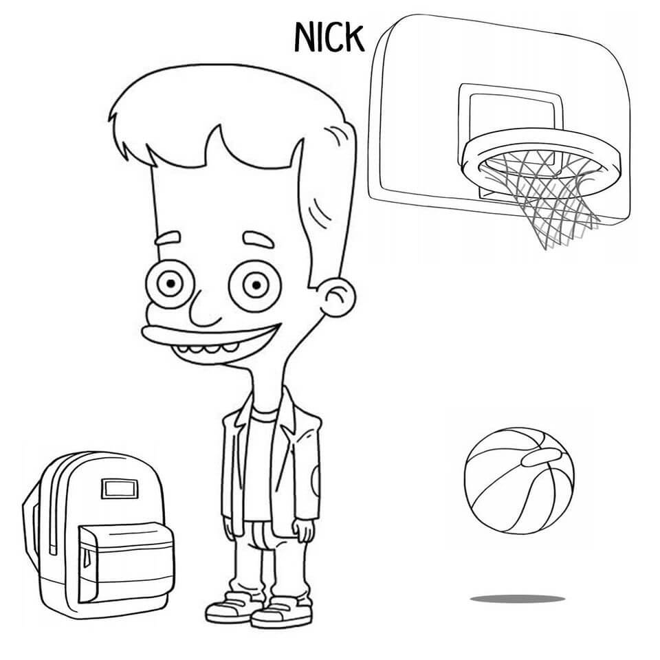 Nick Birch From Big Mouth Coloring Page Free Printable Coloring Pages For Kids